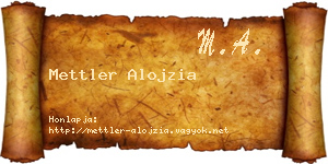 Mettler Alojzia névjegykártya